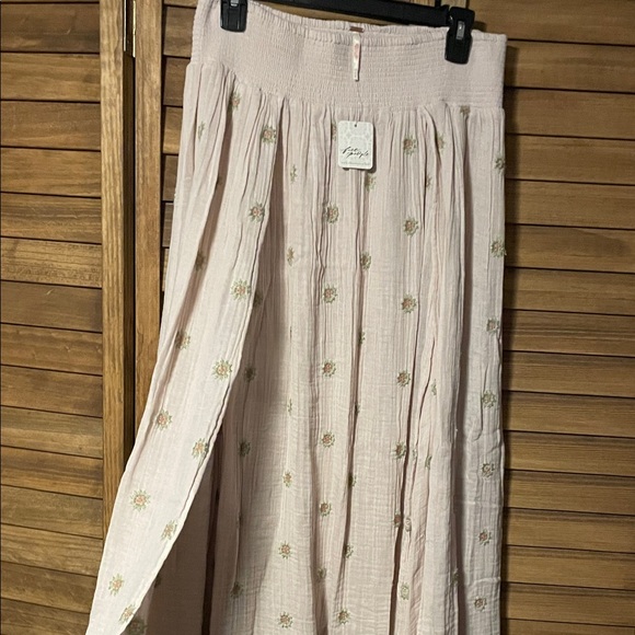 Free People Blush Maxi Skirt with Floral Accents - Picture 3 of 4